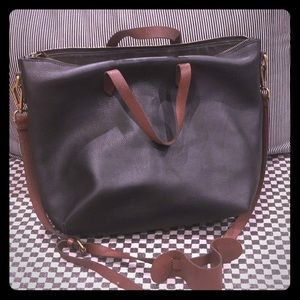 Madewell Zip Top Transport Carryall Black-brown